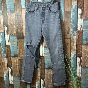 Levi’s 501 27/30 button fly black washed jeans
